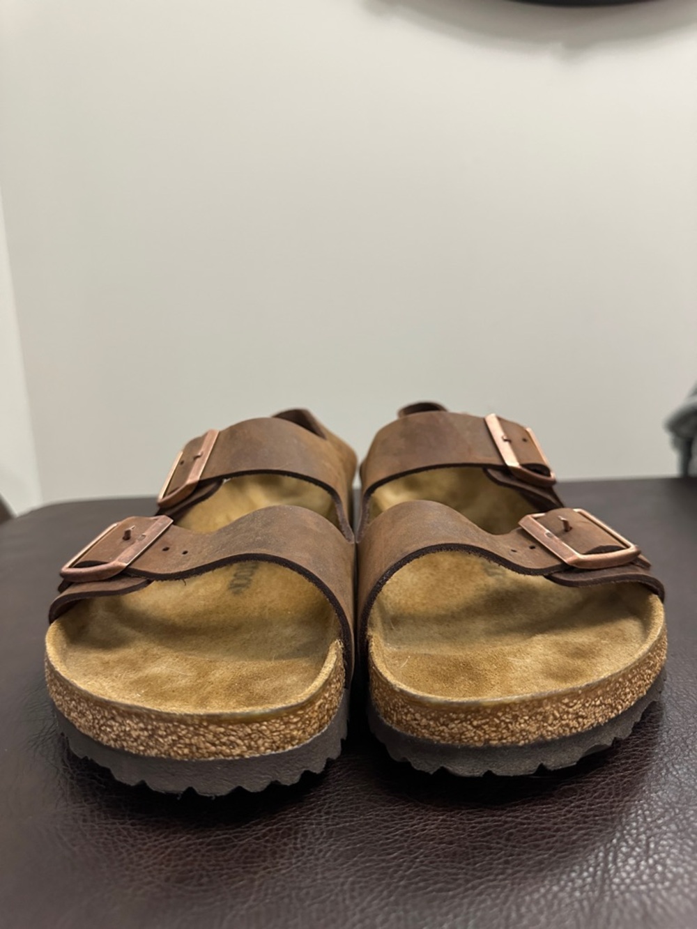 Sz43 New Men’s Birkenstock Havana Milano Oiled Leather Sandals - Picture 4 of 14